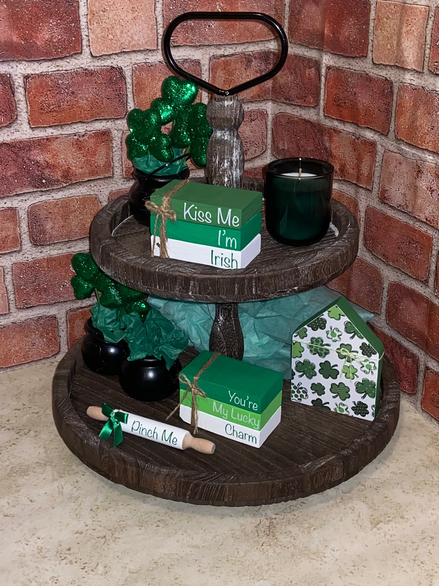 White with Shamrocks Medium House