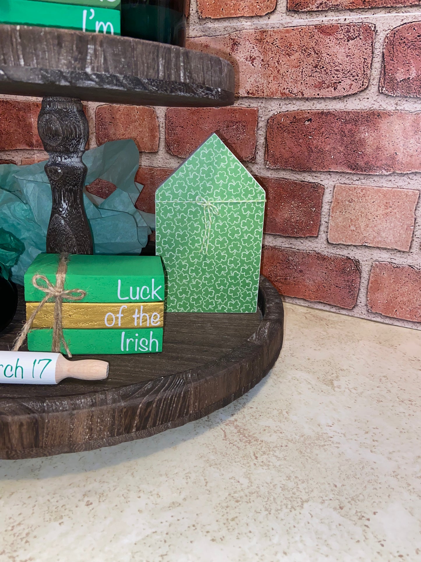 Green with Shamrocks Large House