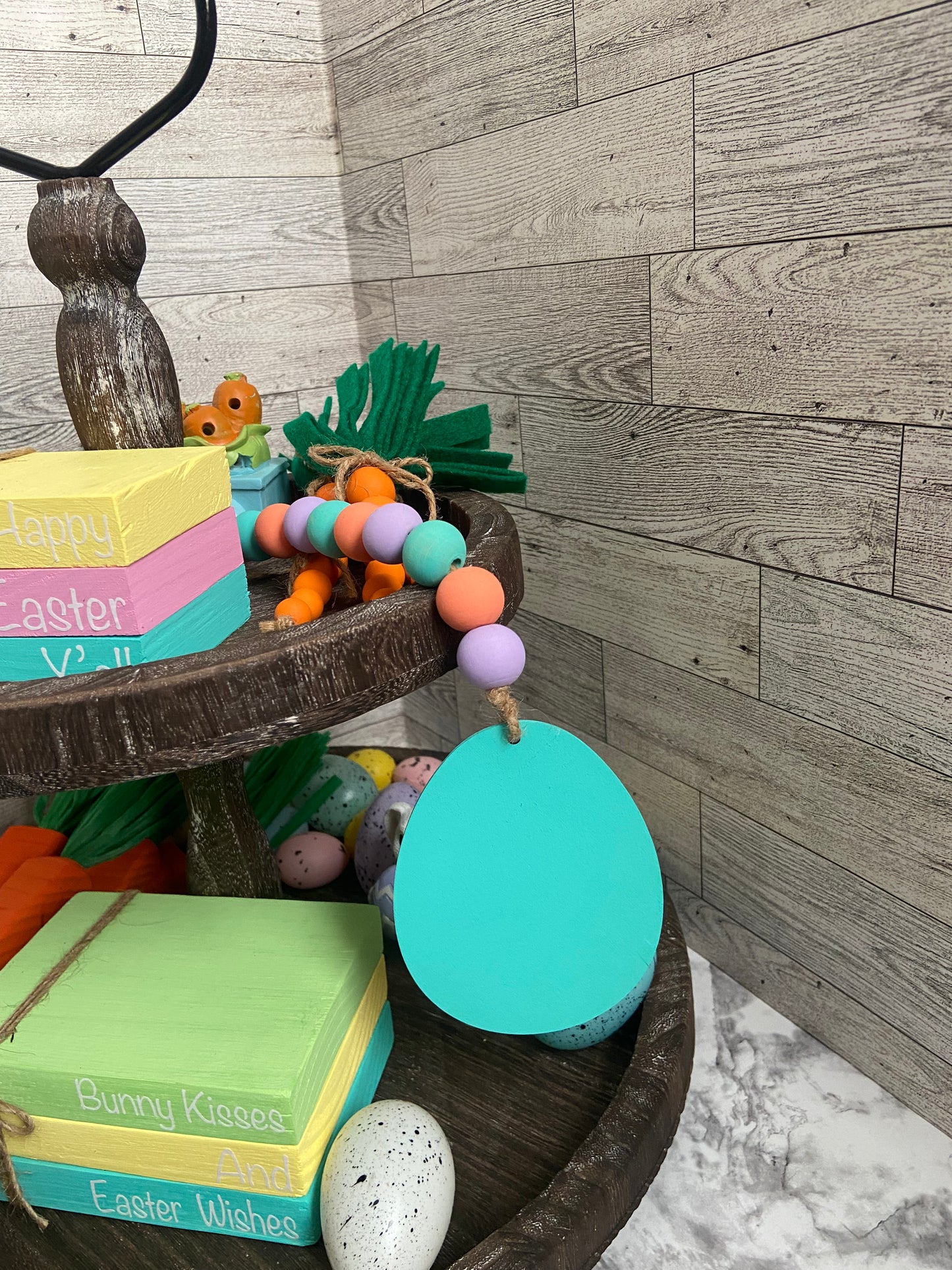Teal Egg Garland purple/coral/teal