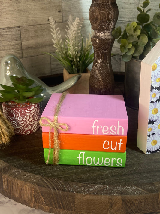 Fresh Cut Flowers - Medium Tiered Tray Book Stack