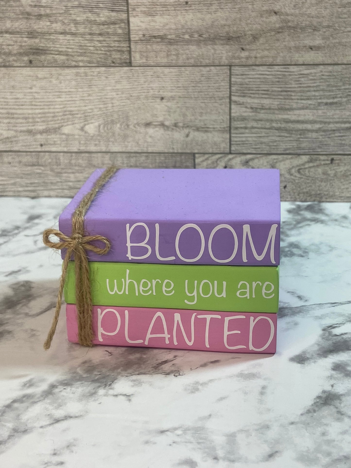 Bloom where you are Planted - Medium Tiered Tray Book Stack