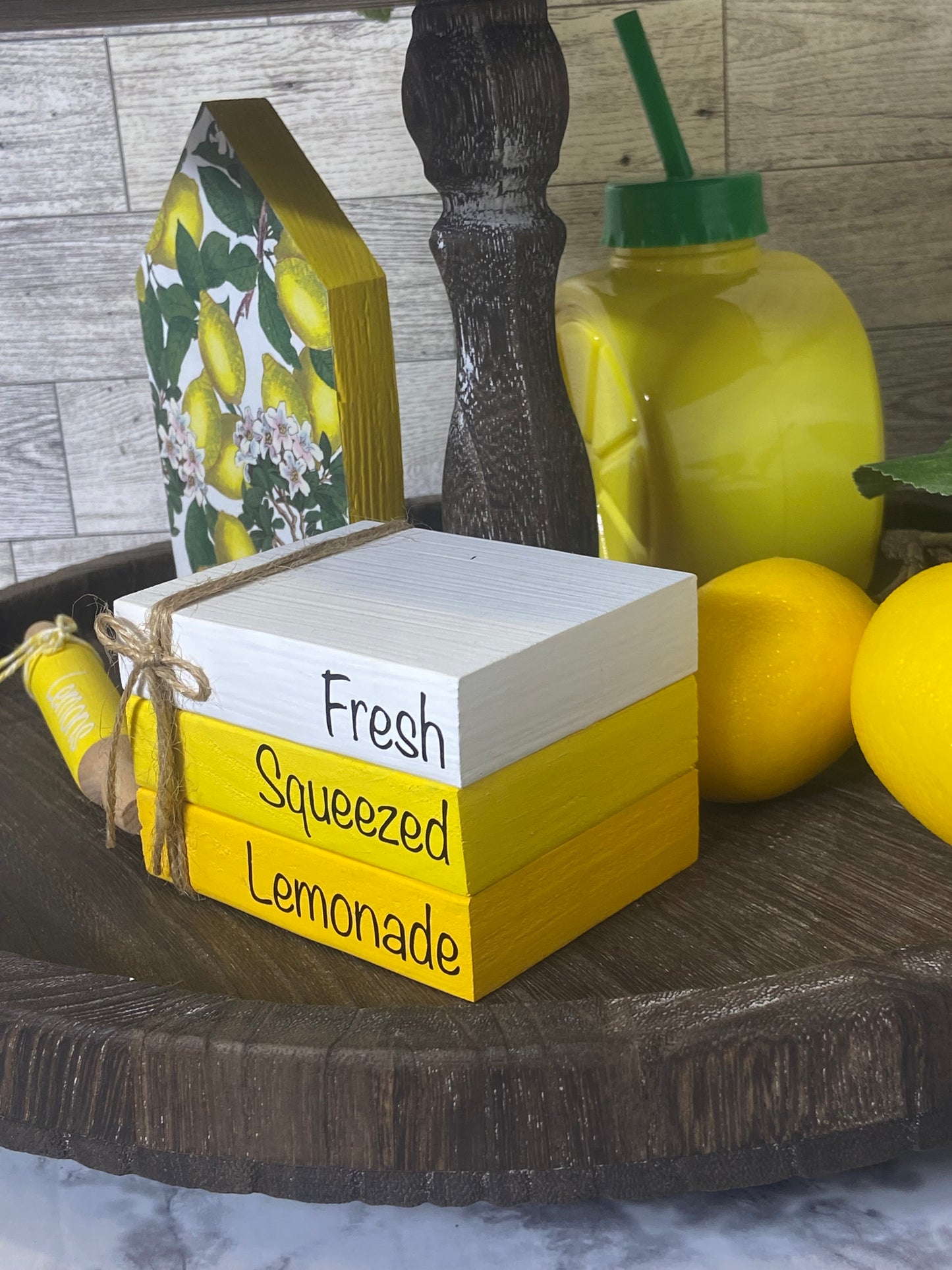 Fresh Squeezed Lemonade- Medium Tiered Tray Book Stack