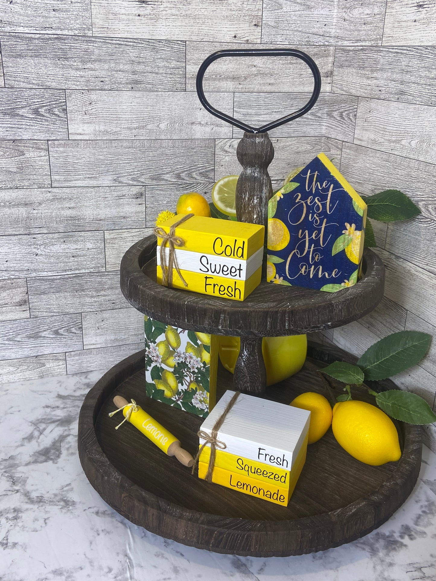 Fresh Squeezed Lemonade- Medium Tiered Tray Book Stack