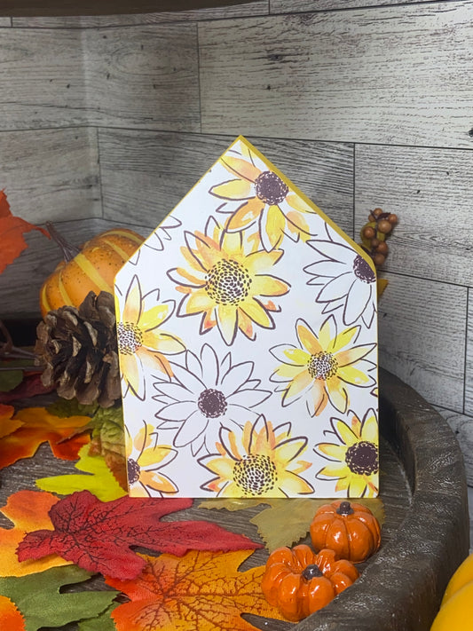 Yellow Flower - Medium Fall Tiered Tray House