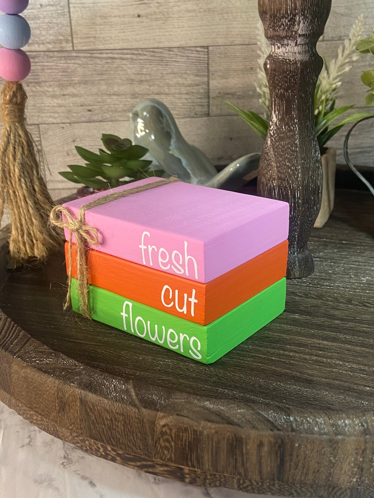 Fresh Cut Flowers - Medium Tiered Tray Book Stack
