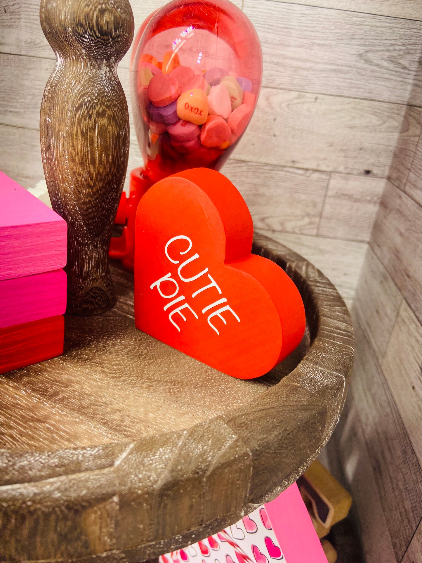 Cutie Pie Heart - Tiered Tray Shelf Sitter