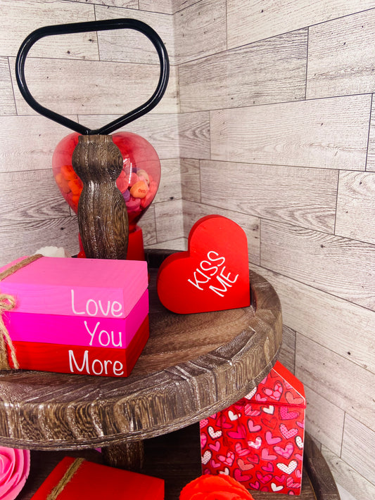 Kiss Me Heart - Tiered Tray Shelf Sitter