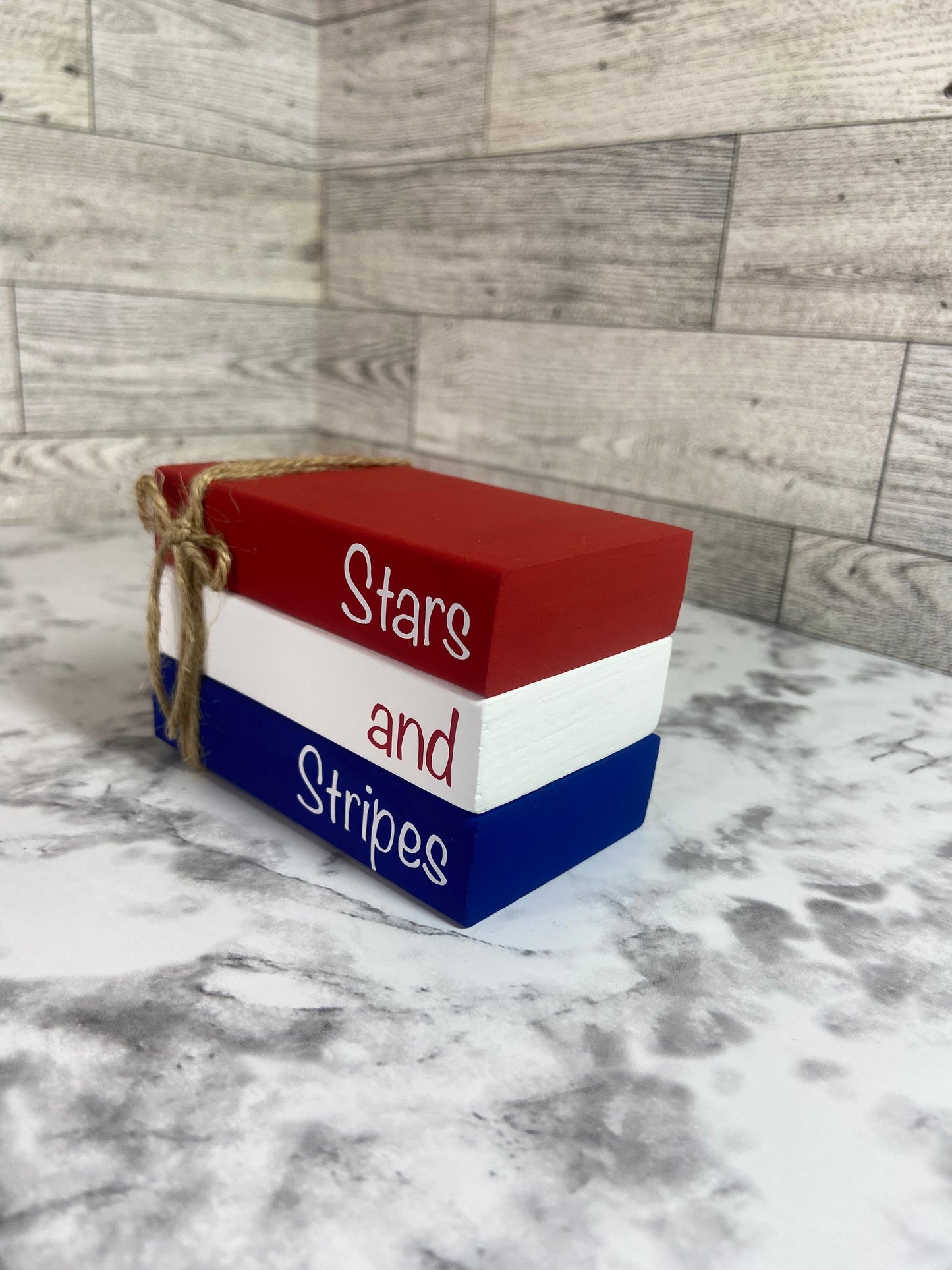 Stars and Stripes - Small Tiered Tray Book Stack
