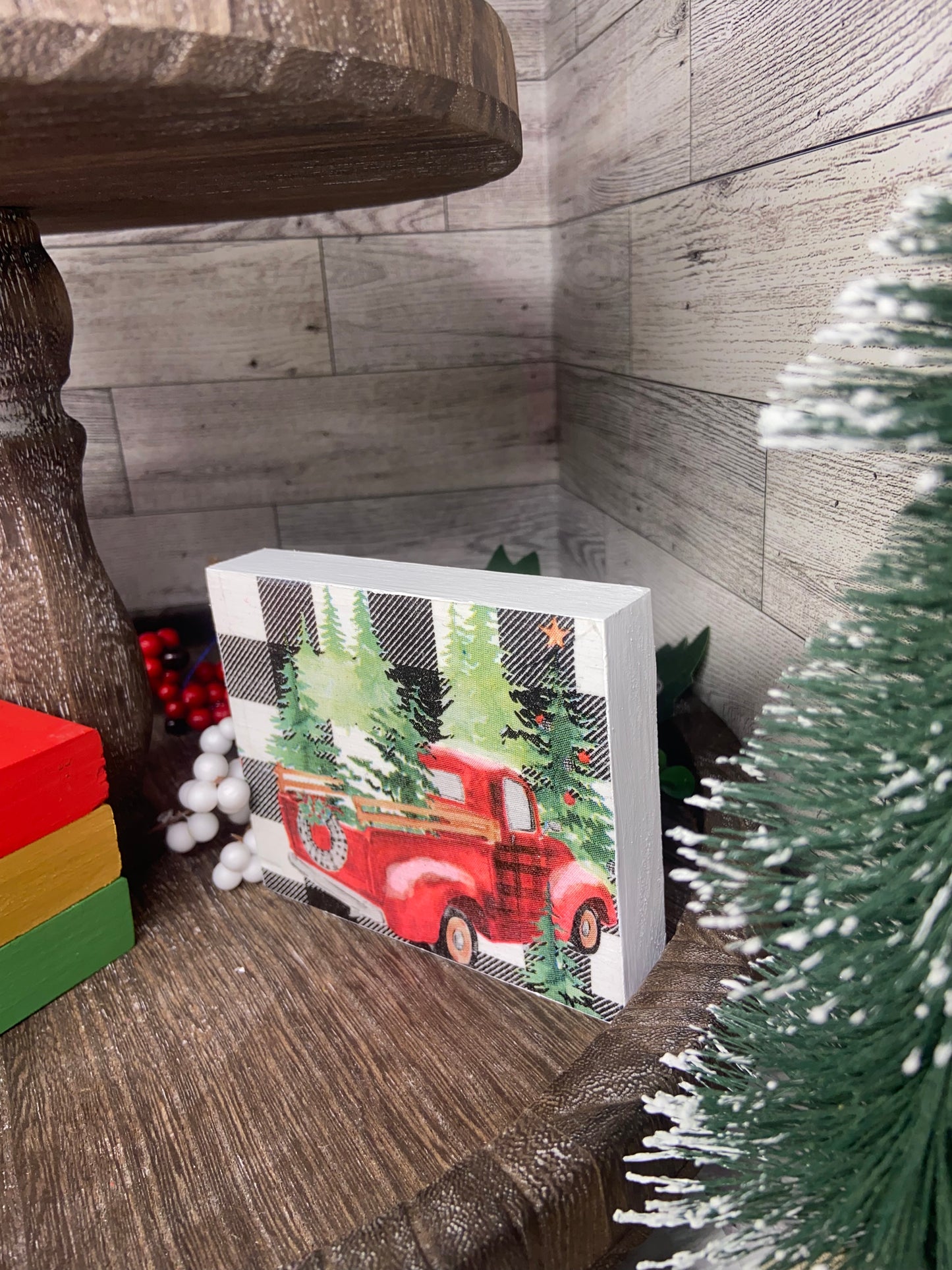 Christmas Truck - Christmas Tiered Tray Sign