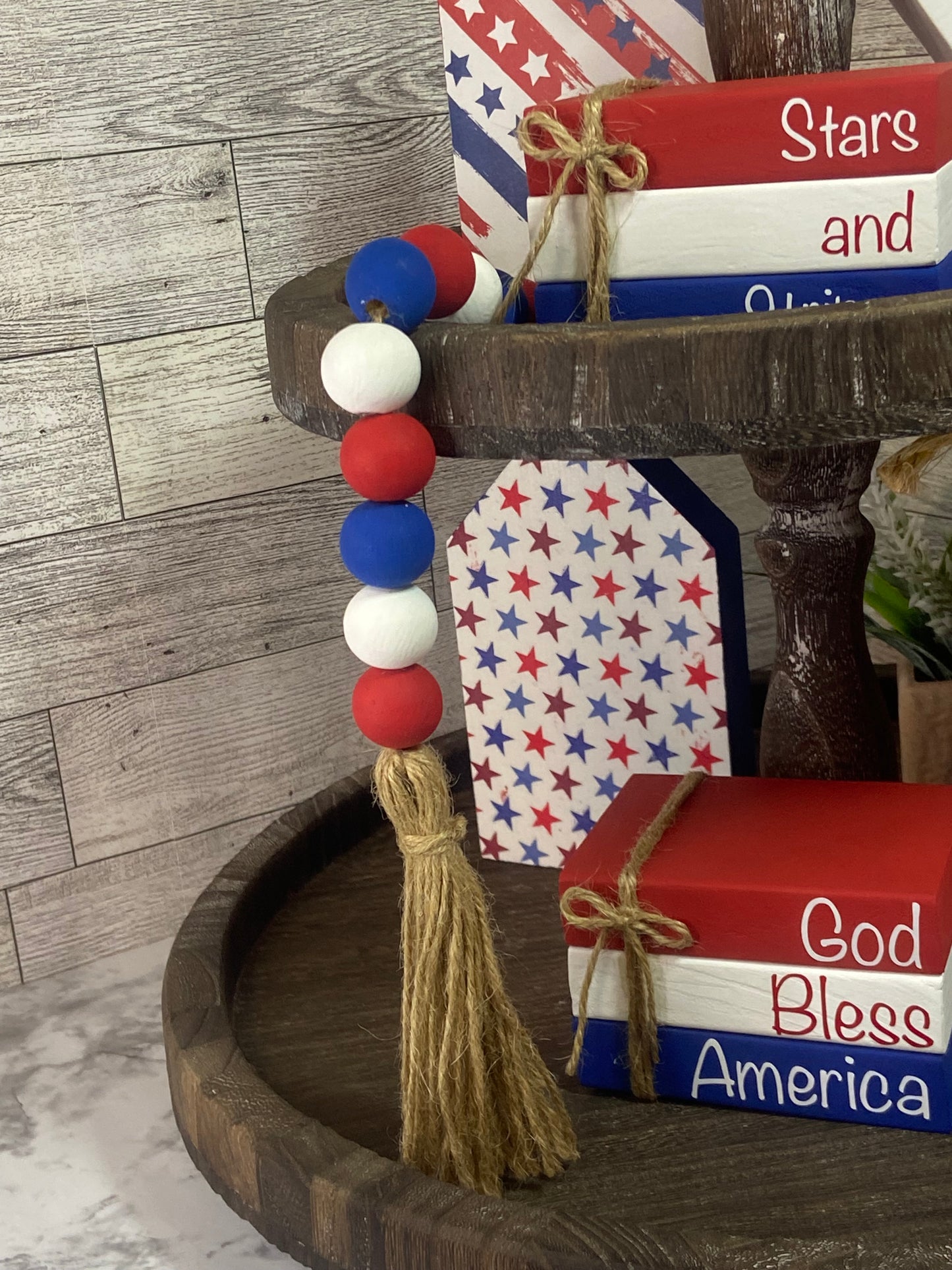 Red, White, & Blue - Tiered Tray Garland