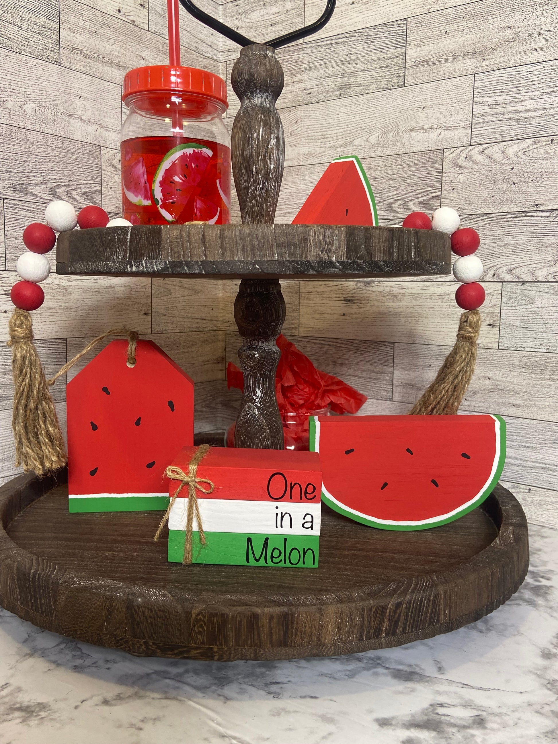 Summer Tiered Tray Decor