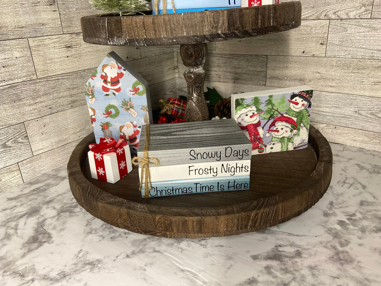 Snowy Days Frosty Nights Christmas Time Is Here - Large Christmas Tiered Tray Book
