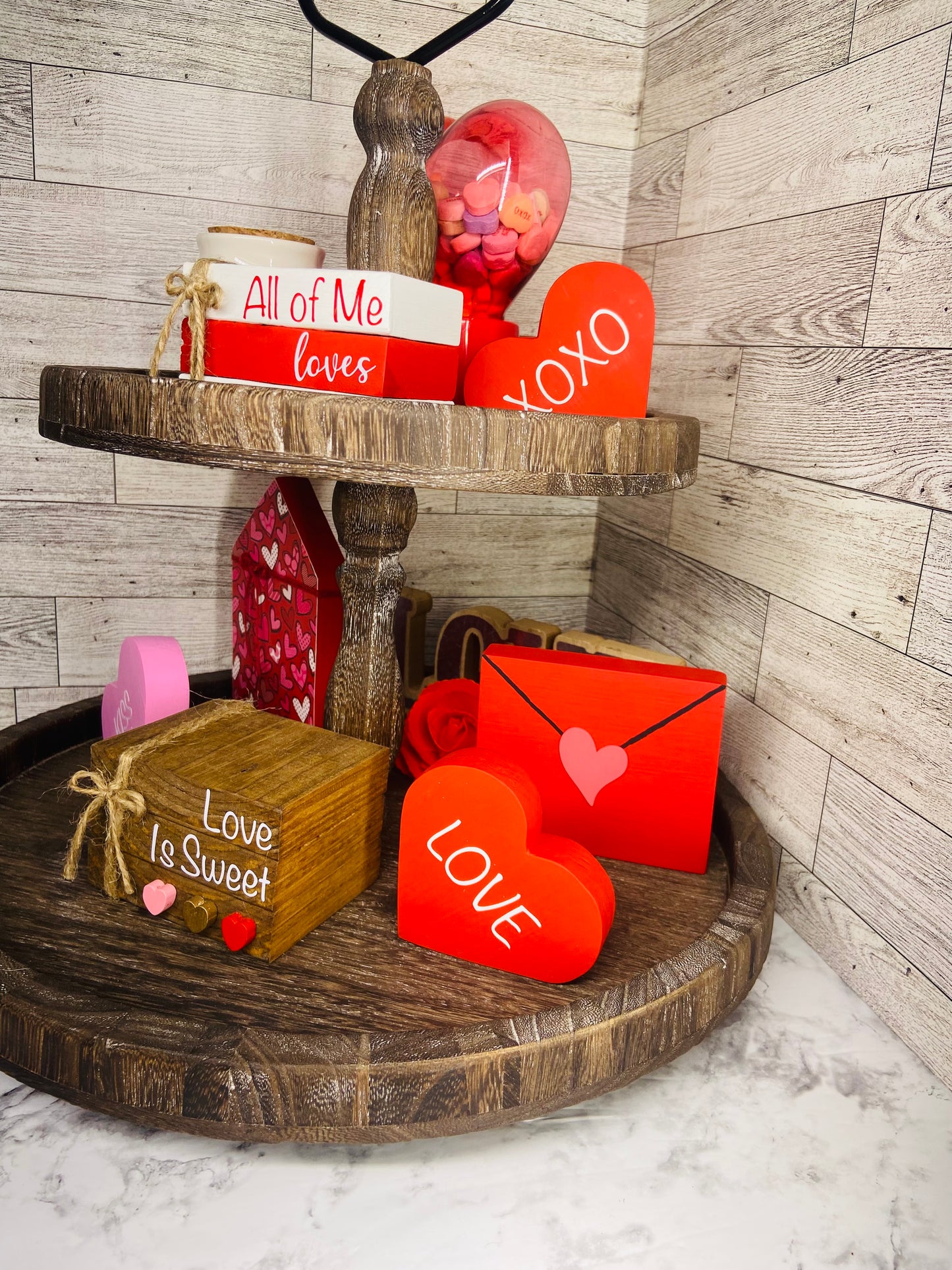 Red Love Letter - Tiered Tray Sign