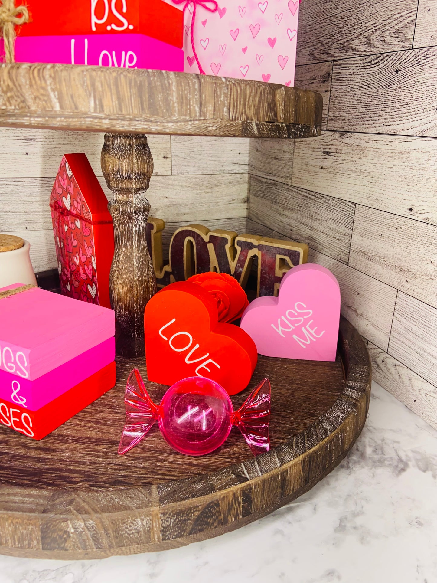 Kiss Me Heart - Tiered Tray Shelf Sitter