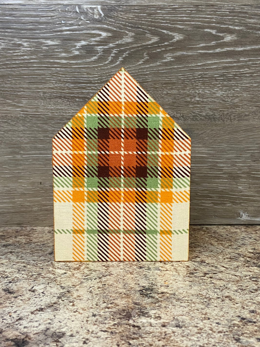 Orange Plaid - Medium Tiered Tray House