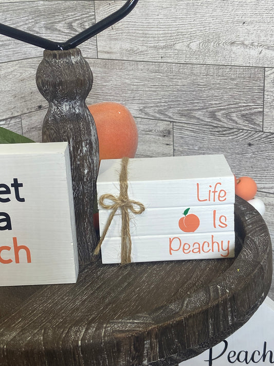 Life is Peachy - Small Tiered Tray Book Stack