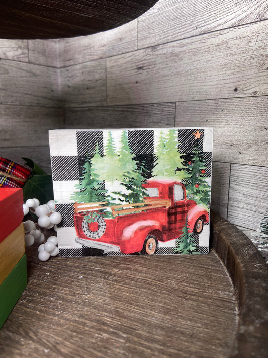Christmas Truck - Christmas Tiered Tray Sign