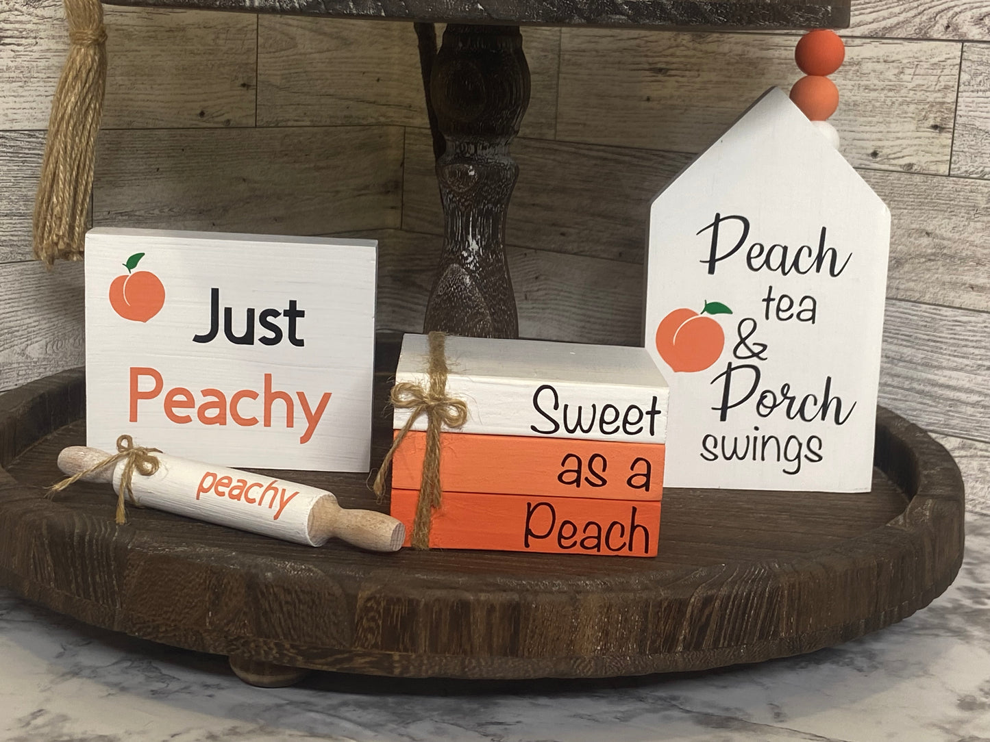 Sweet as a Peach - Medium Tiered Tray Book Stack