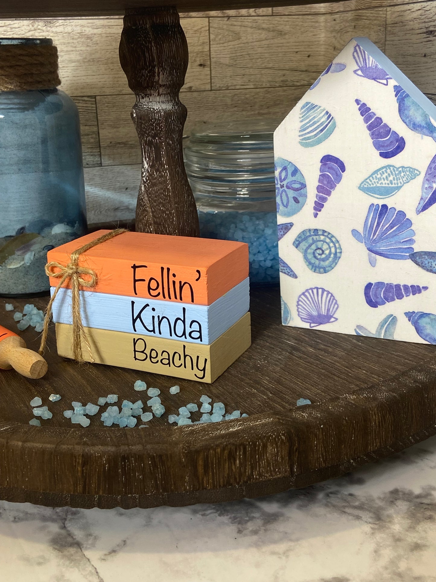 Fellin’ Kinda Beachy - Small Tiered Tray Book Stack