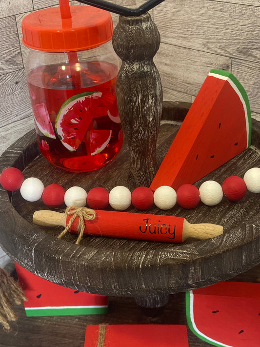 Red Watermelon Tiered Tray Mini Rolling Pin