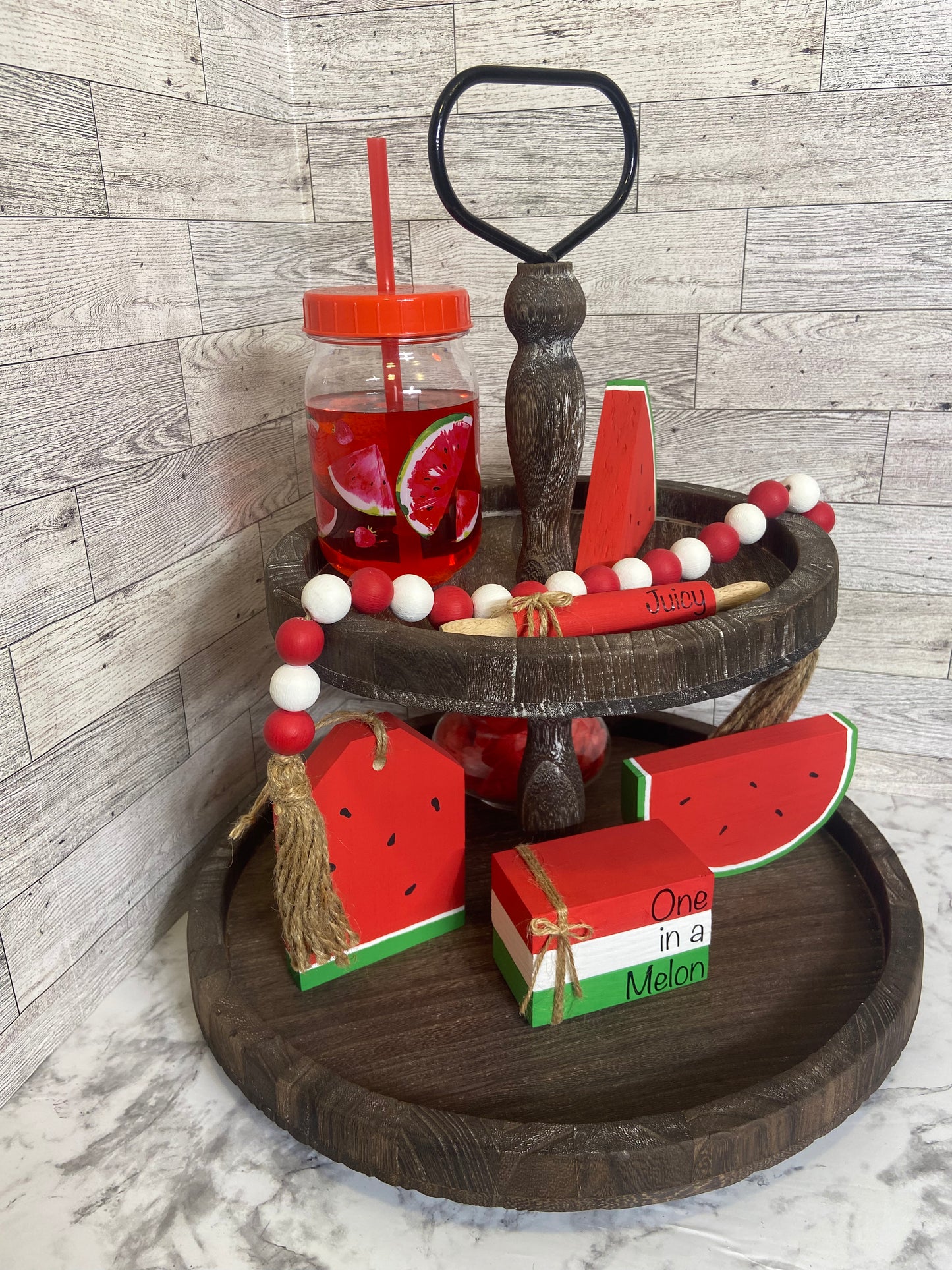 Red Watermelon Tiered Tray Mini Rolling Pin