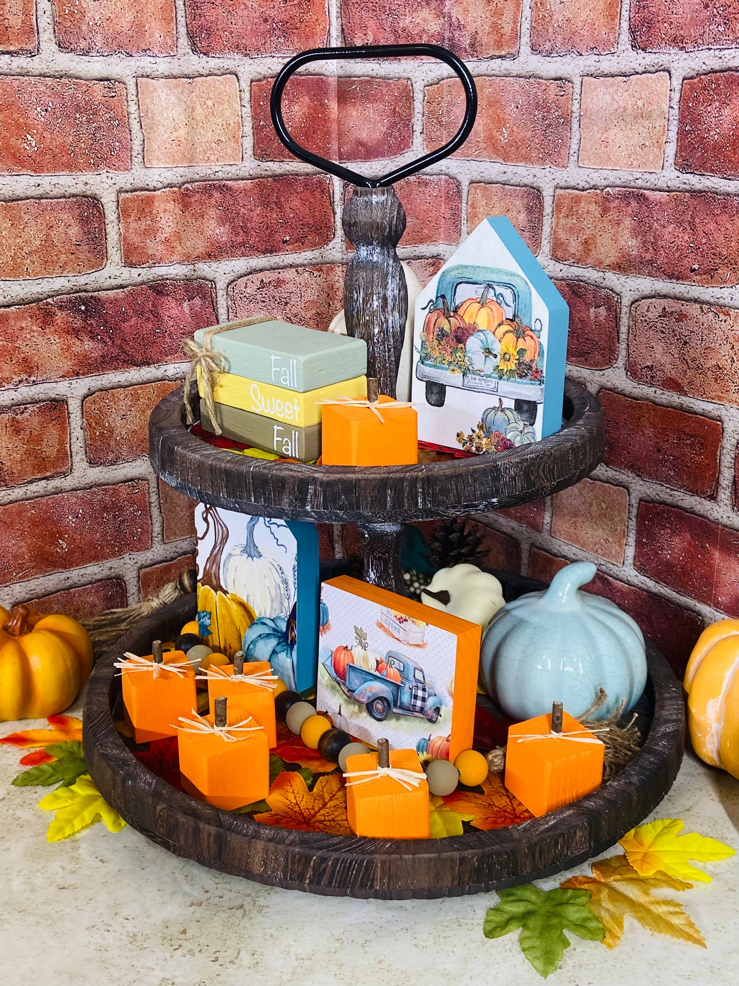 Teal Pumpkin - Large Tiered Tray House
