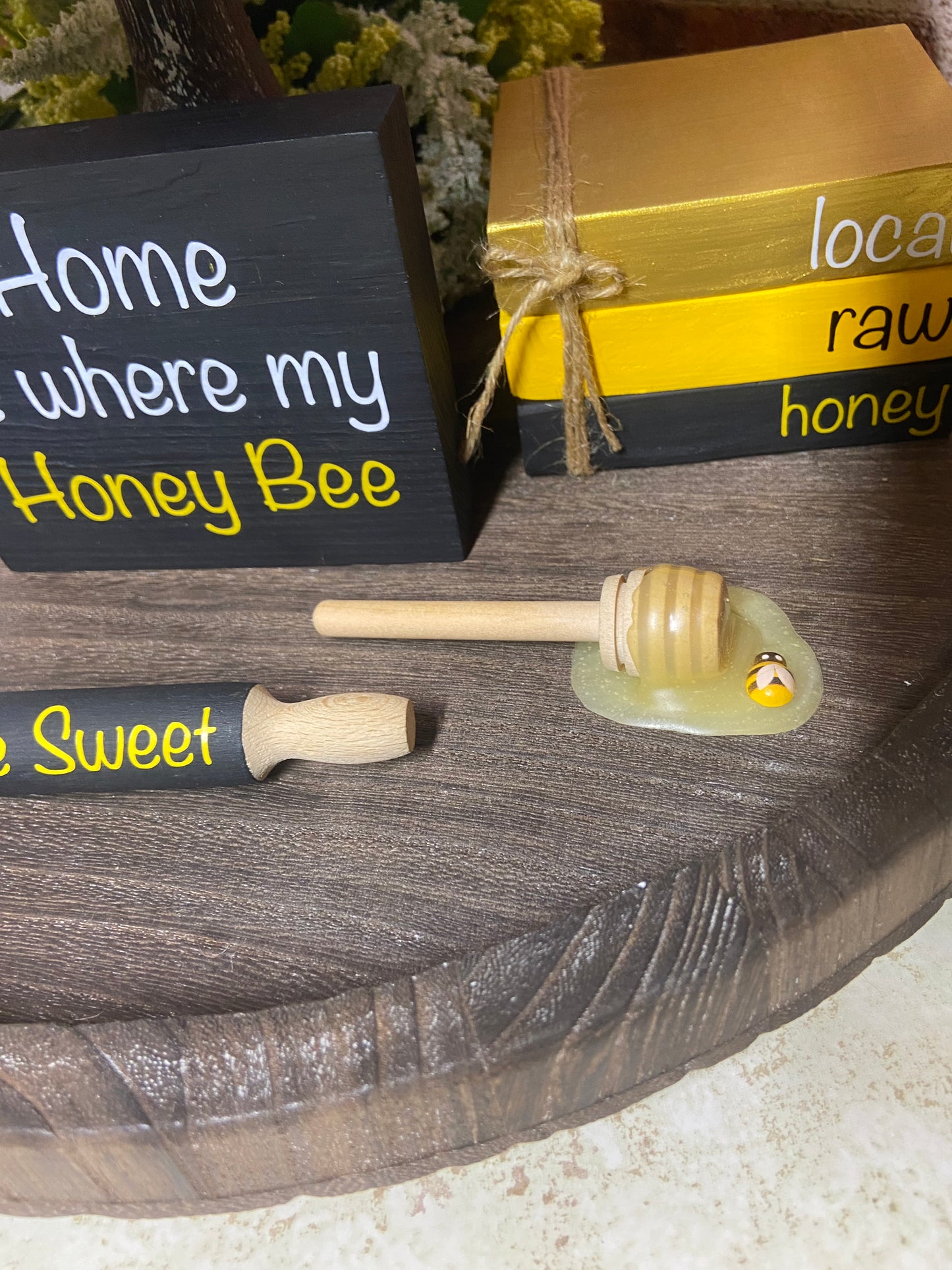 Honey Dipper with Honey Bee