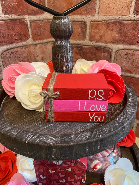 P.S. I Love You Red/Pink - Small Book Stack